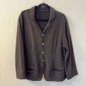 CP Shades‎ Brown Boucle Textured Knit Button Down Cardigan Jacket Women's Medium